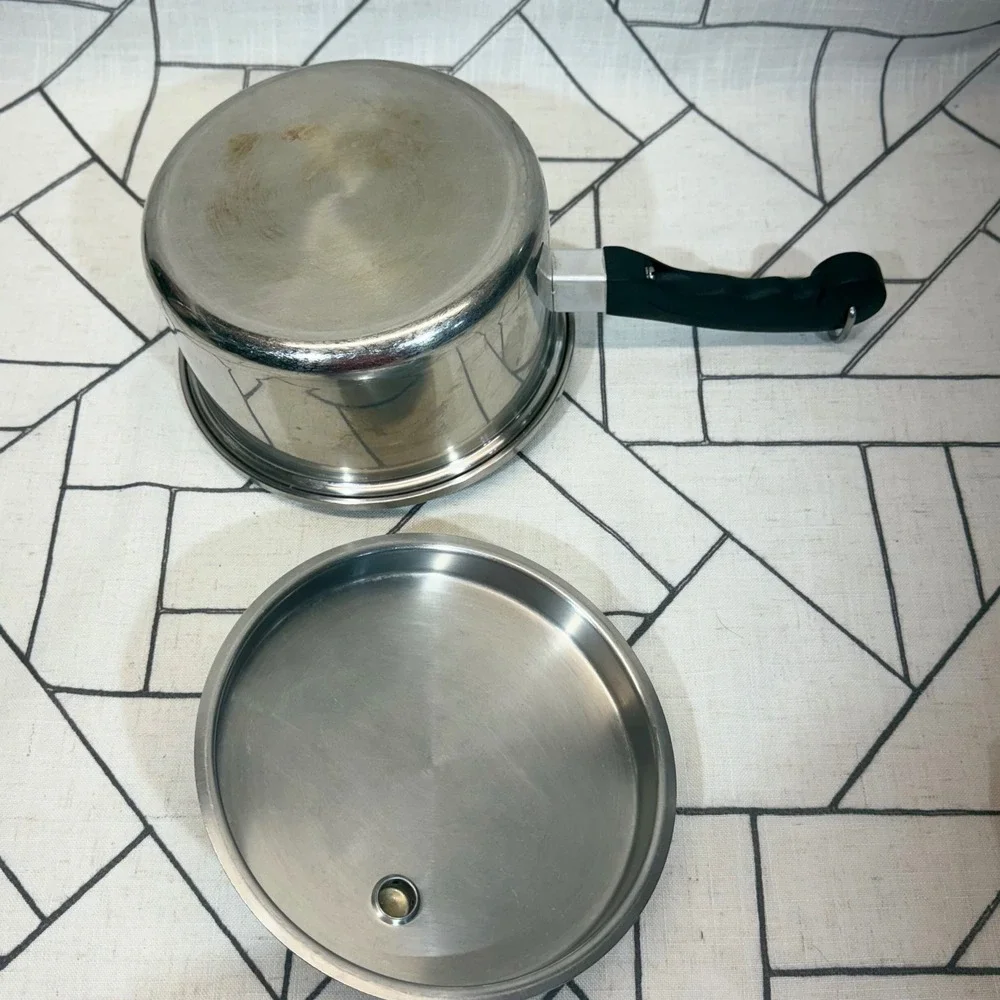 Saladmaster Saucepan Silver T304S Stainless Steel Vapo-Valve Lid USA 2 quart